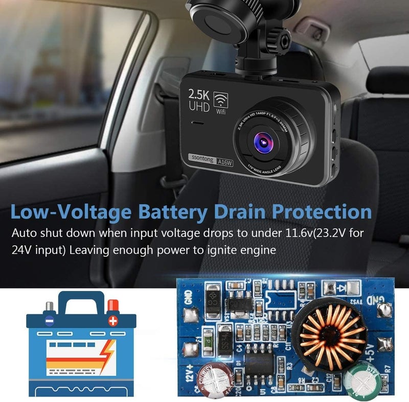 ssontong Upgraded Dash Cam Hardwire Kit, Type-C USB Hard Wire Kit 12V-24V to 5V Hardwire Kit with Low Voltage Protection 13ft Dash Cam Charger Power Cord for Dashcam GPS Power Supply Radar Detectors and More - Image 3